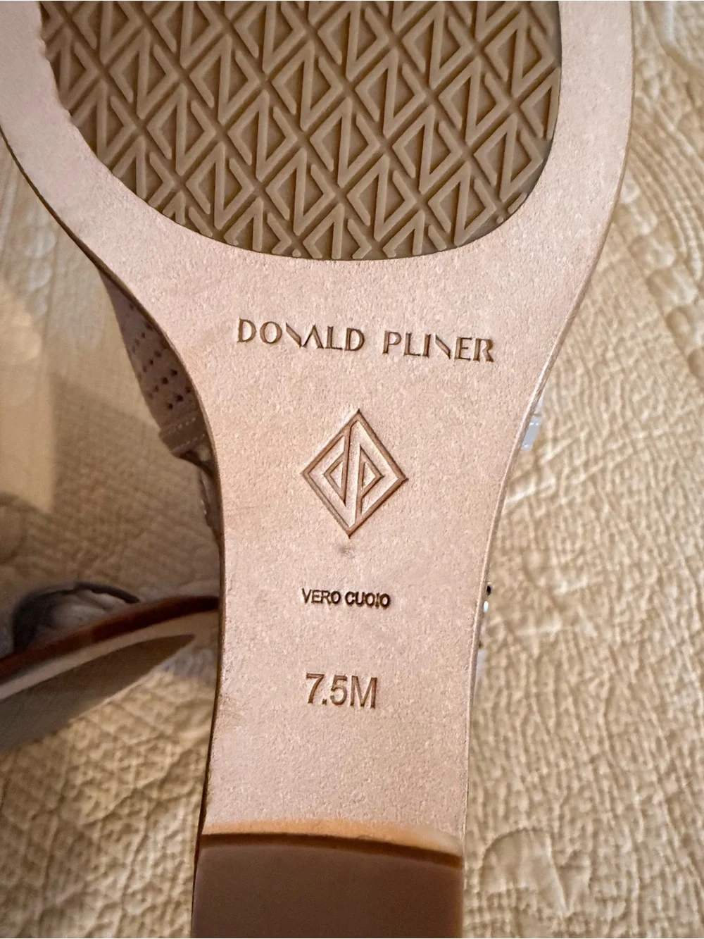 Donald Pliner Open Toe Grey Leather Sandals